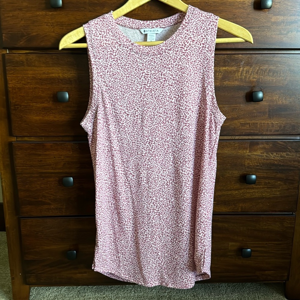 Athleta Breezy Tank in Micro Cheetah Print—Size Medium